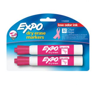 Expo Pink Ribbon Low Odor Dry Erase Markers, 2 Pack