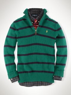 Striped Half Zip Sweater   Boys 8 20 Sweaters   RalphLauren
