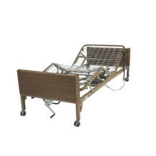 Drive Medical Full Electric Ultra Light Plus Hospital Bed in Brown 
