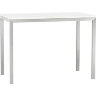 Parsons White Top 48x28 High Dining Table with Stainless Steel Base 