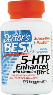 Doctors Best 5 HTP Enhanced with Vitamins B6 and C    120 Vegetarian 