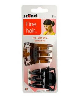 Scunci Thin Hair 3 Prong Jaw Clip 2 pack   Boots