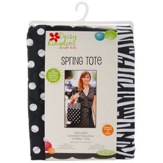 Daisy Kingdom Spring Tote Bag Making Kit   Black Polka Dot/Zebra 