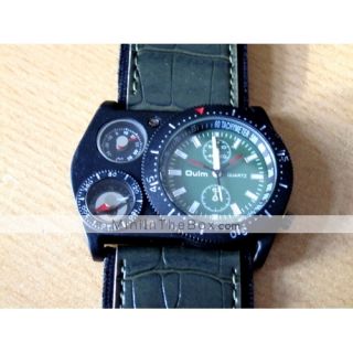 Analoge Mechanische Herren Uhr mit PU Leder Armband (Schwarz)