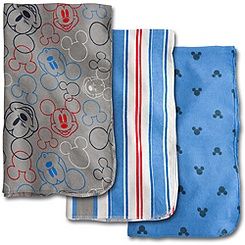 Mickey Mouse Receiving Blankets for Baby   3 Pack