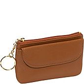 Budd Leather Zippered Coin Purse With Key Ring