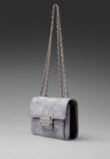 SPOKE BY ZAC POSEN Americana Double Chain Handbag in Grey/Black at 
