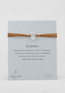 DOGEARED Karma Irish Linen Bracelet in Sterling Silver/Tobacco at 