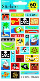 Amscan Pirate Party Stickers   2 sheets   