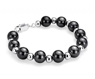 Black and White Bead Bracelet in Sterling Silver  Blue Nile