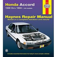 Image of Honda Accord 90 93 Repair Manual by Haynes   part# 42012