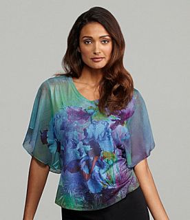 Westbound Woman Flutter Sleeve Sublimation Top  Dillards 