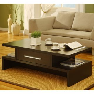 Enitial Lab Maureen Rectangular Coffee Table with Drawer   Cappuccino
