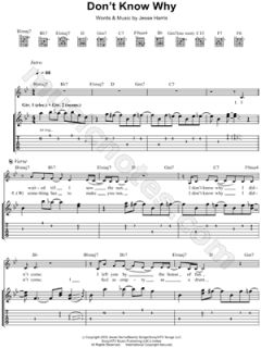 Image of Norah Jones   Dont Know Why Guitar Tab    & Print