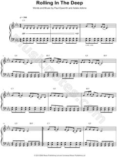 Image of Adele Adkins   Rolling In the Deep Sheet Music (Piano Solo 