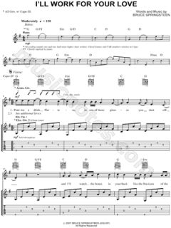 Bruce Springsteen   Ill Work for Your Love Guitar Tab   Download 