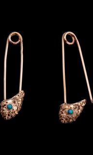Agence Turquoise Cosmic Stone Safety Pin Earrings 