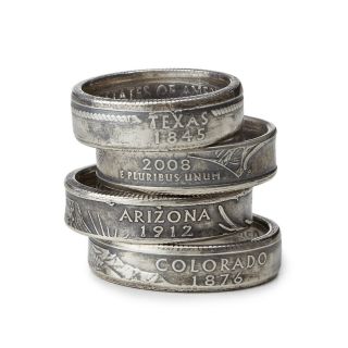 STATE QUARTER RING  coin jewelry, copper, nickel  UncommonGoods