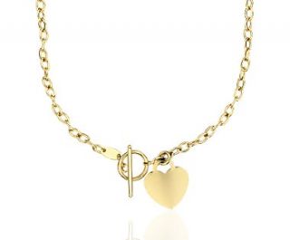 Petite Toggle Heart Tag Necklace in 14k Yellow Gold  Blue Nile