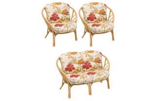 Malang Cane 3 Piece Suite   Floral. from Homebase.co.uk 