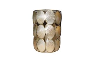 Capiz Dots Cylinder Ceiling Shade   Champagne from Homebase.co.uk 