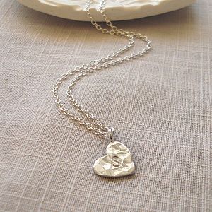 Personalised Silver Hammered Heart Necklace   necklaces & pendants