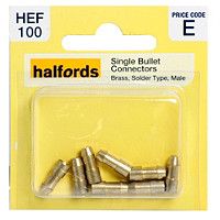 Halfords Single Bullet Connectors Male HEF100 Cat code 206821 0