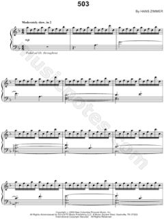 Image of Hans Zimmer   503 Sheet Music (Piano Solo)    