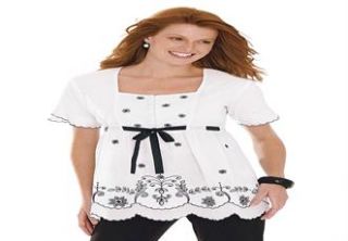 Plus Size Top, babydoll tunic with scalloped hem by Only Necessities 