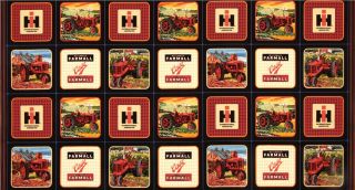 International Harvester Red Tractor Panel Multi   Discount Designer 