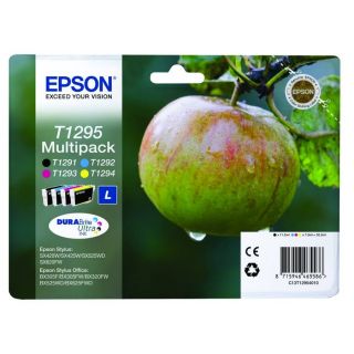 Epson T1295 Multipack (B/C/M/Y) Ink Cartridge (Apple)  Printer Ink 