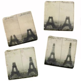 Eiffel Tower Coasters   Set of 4   Table Accents   Home Accents 