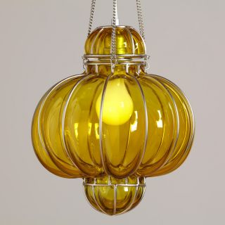 Yellow Glass Venetian Pendant  World Market