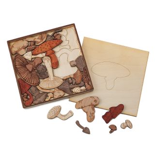 MUSHROOM PUZZLE  Family Game, Fungus, Natural Wood  UncommonGoods