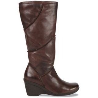 Hush Puppies Brown Pritla Leather Mid Calf Boots 6.5cm Heel