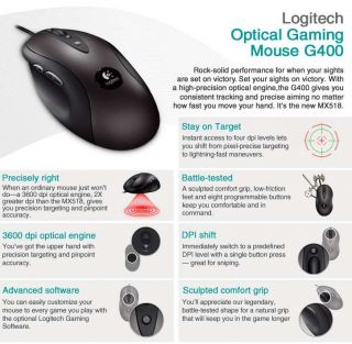 Buy the Logitech 910 002277 G400 Optical Gaming Mouse  
