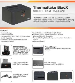Buy the Thermaltake BlacX ST0005U Hard Drive Dock .ca