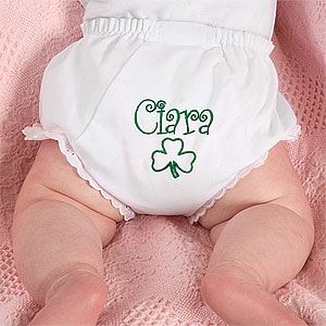 Personalized Baby Diaper Covers   Irish Shamrock   7960