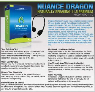 Buy the Nuance Dragon Naturally Speaking 11.5 Premium  