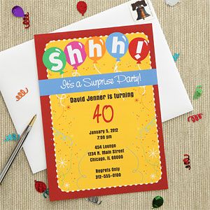 Personalized Surprise Birthday Party Invitations   7286