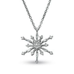 10 CT. T.W. Diamond Snowflake Pendant in 10K White Gold   Zales