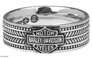 Harley Davidson SIZE 10 sterling Mens ring WEAVE Bar & Shield band 