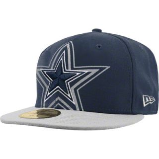 Dallas Cowboys Silver New Era Over Flock 59FIFTY Hat 