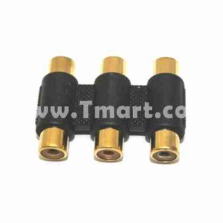 RCA 3 Triple to RGB Coupler Adapter Connector AV Cable   Tmart