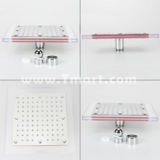 inch Square Temperature Sensor Color Changing LED Rainfall Shower 