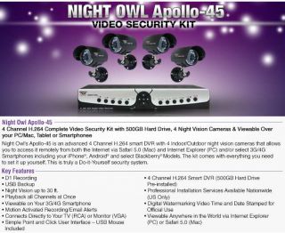 Night Owl Video 4 CH 500GB 4 Camera Security Kit Product Details