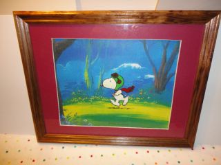 SNOOPY,Charles Schulz Peanuts Cel, Baron, Framed & Matted