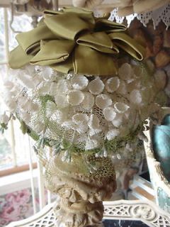   Ladies Hat White Millinery Flowers lily of the Valley florals Chic