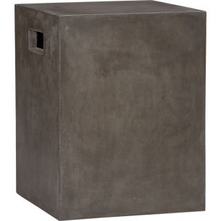 cement grey side table in outdoor furniture  CB2