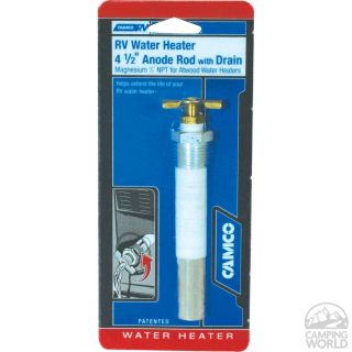 Anode Rod with Drain for Atwood Water Heaters   4 1/2   Camco RV 